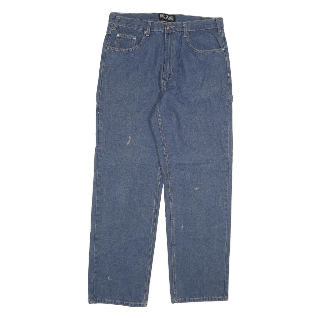 FIELD AND FOREST Mens Jeans Blue Regular Straight Denim Medium W34 L32 Workwear