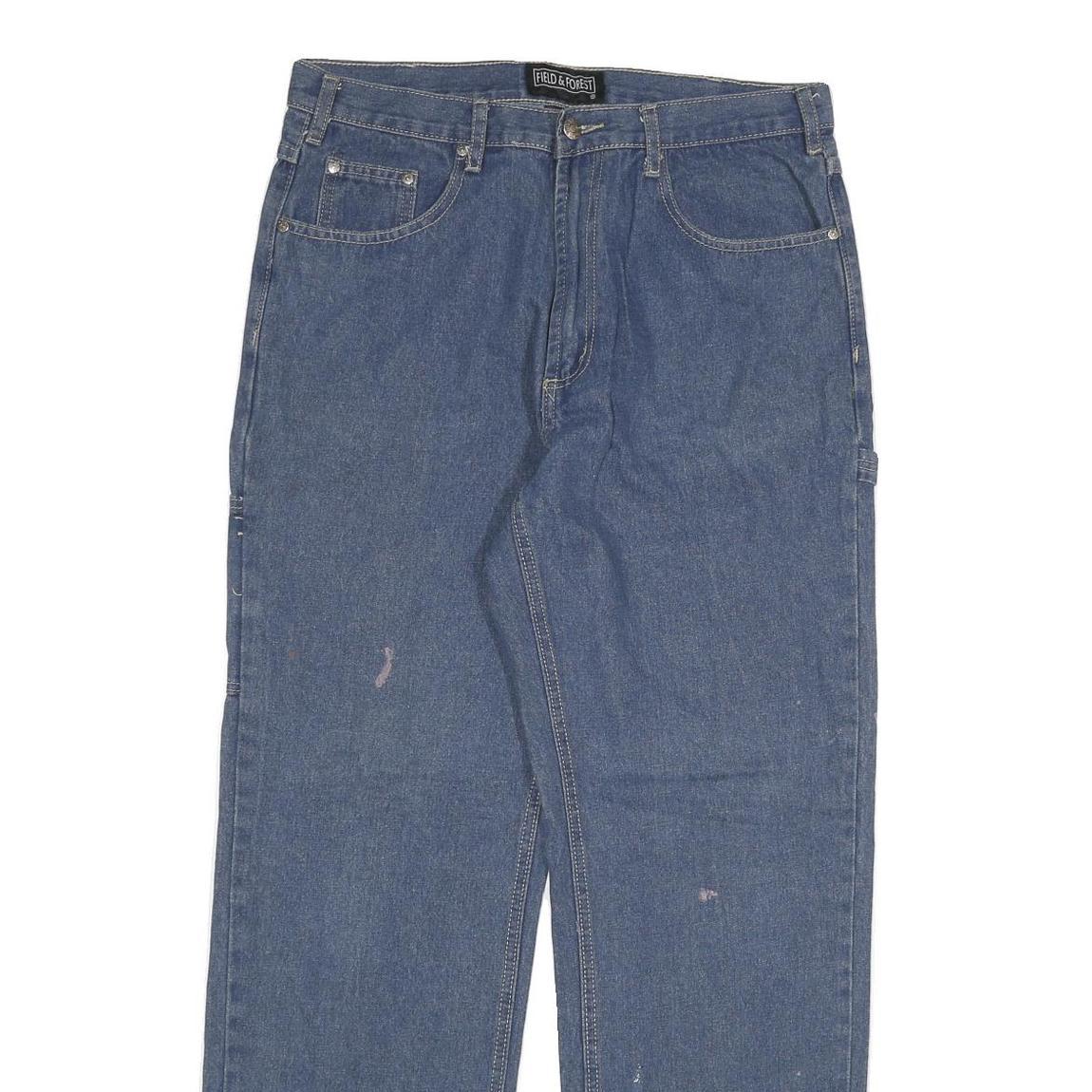 FIELD AND FOREST Mens Jeans Blue Regular Straight Denim Medium W34 L32 Workwear