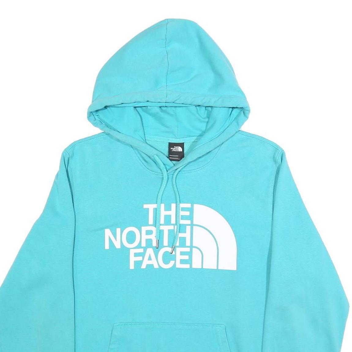 THE NORTH FACE Mens Blue Pullover Hoodie L Icon Logo Cotton Blend Casual