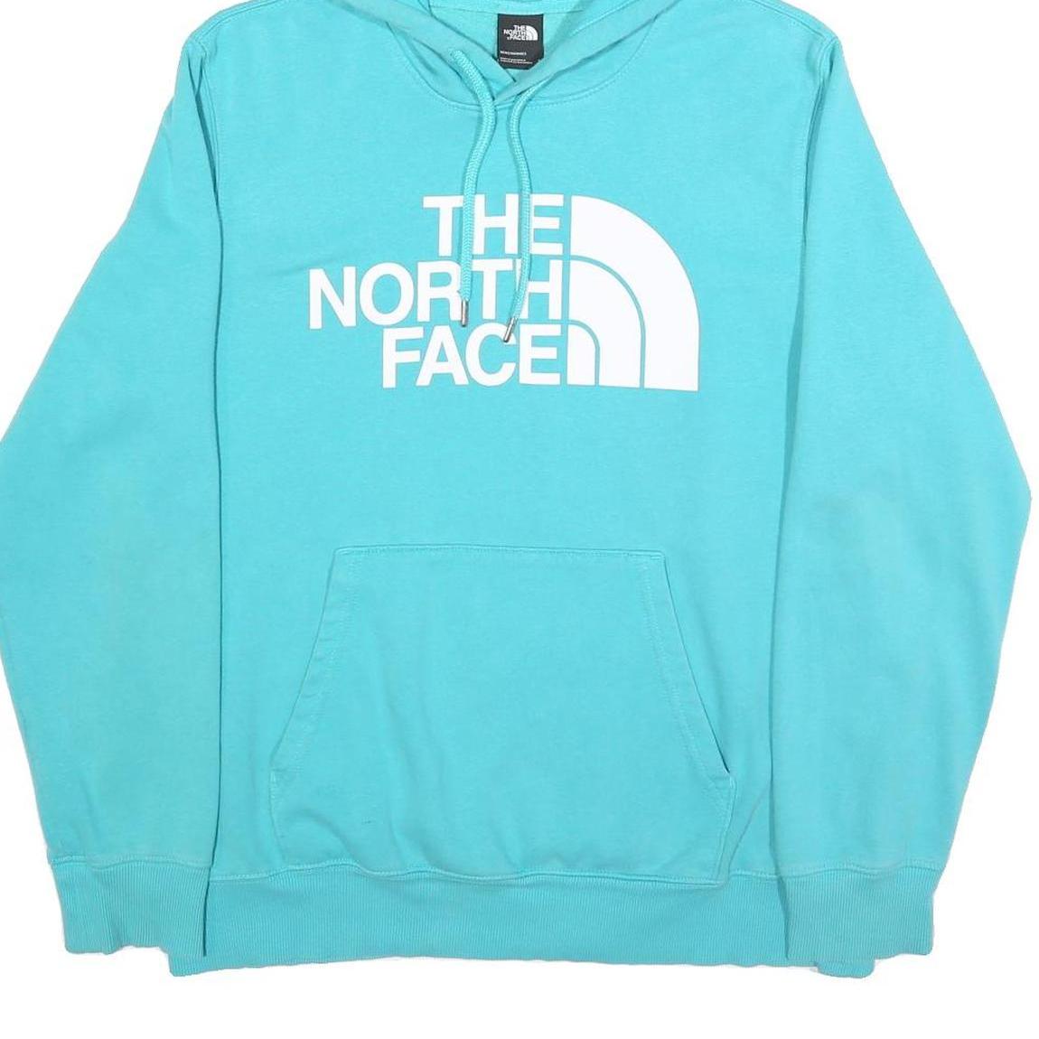 THE NORTH FACE Mens Blue Pullover Hoodie L Icon Logo Cotton Blend Casual