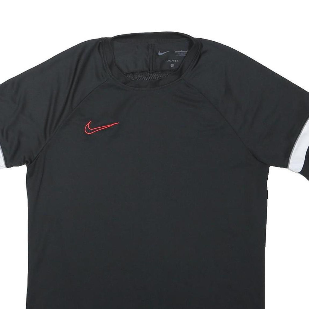 NIKE Mens Black & White Sports Training T-Shirt L Short Sleeve Crew Neck
