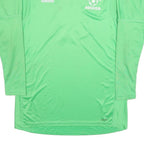 ADIDAS Mens Green & White Soccer T-Shirt M Long Sleeve V-Neck Performance