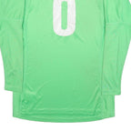 ADIDAS Mens Green & White Soccer T-Shirt M Long Sleeve V-Neck Performance