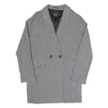 PULL&BEAR Womens Black & White Check Tailored Blazer S Polyester Blend Woven