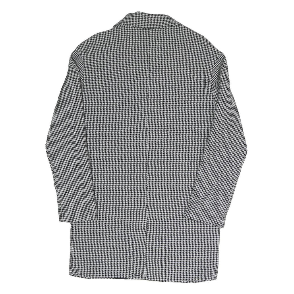 PULL&BEAR Womens Black & White Check Tailored Blazer S Polyester Blend Woven