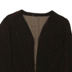 Womens Black Jacket XXS Polyester Blend Plain Cropped Minimalist Sleeve Trim