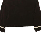 Womens Black Jacket XXS Polyester Blend Plain Cropped Minimalist Sleeve Trim