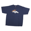 NFL Mens Blue Broncos Graphic T-Shirt XL Short Sleeve Crew Neck Casual