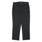 DICKIES Mens Cotton Blend Black Regular Fit Straight Leg Trousers W32 L30