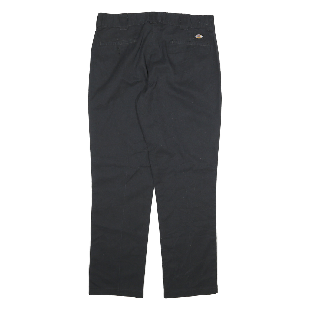 DICKIES Mens Cotton Blend Black Regular Fit Straight Leg Trousers W32 L30