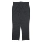 DICKIES Mens Cotton Blend Black Regular Fit Straight Leg Trousers W32 L30