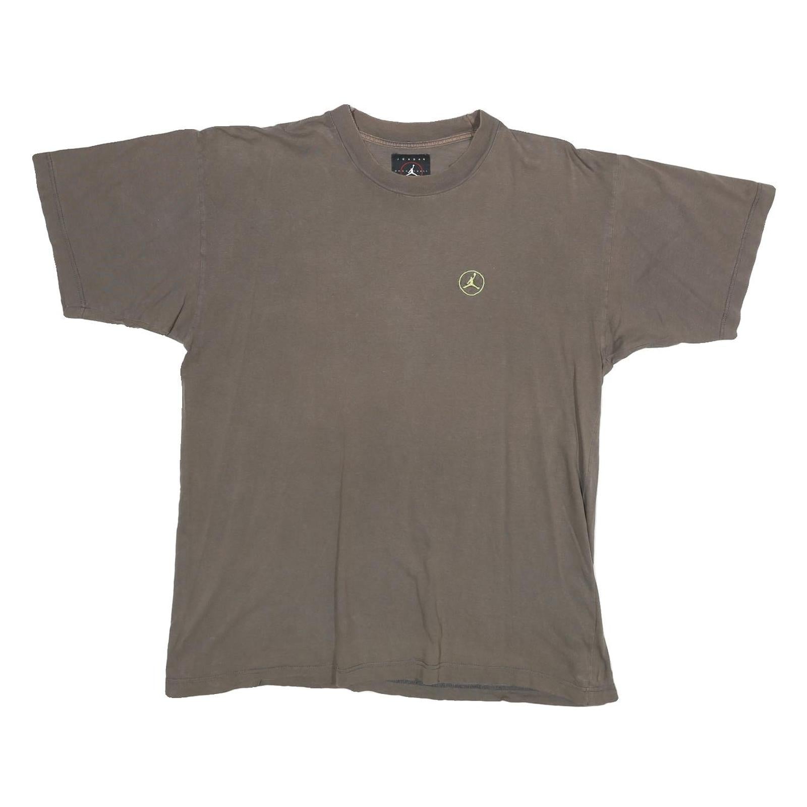 AIR JORDAN Mens Brown & Yellow Graphic T-Shirt L Short Sleeve Crew Neck Casual