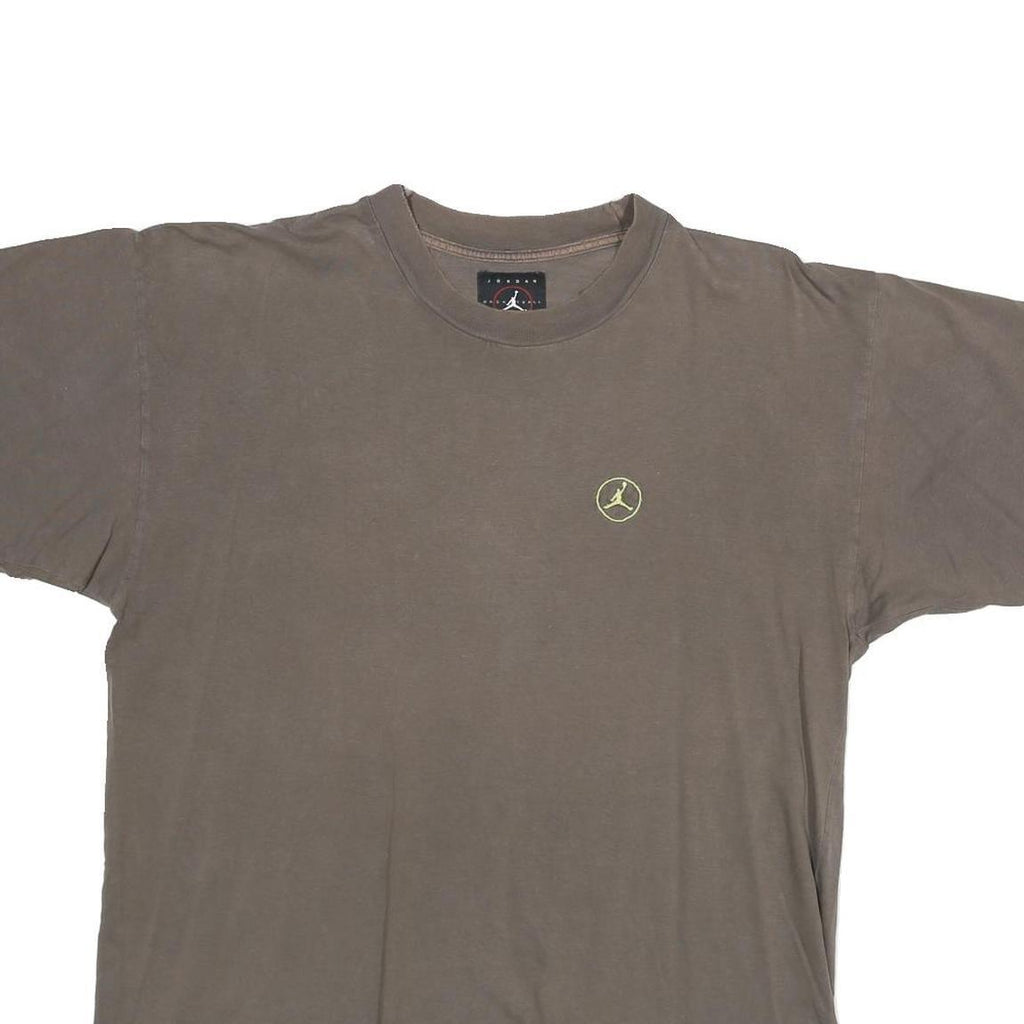AIR JORDAN Mens Brown & Yellow Graphic T-Shirt L Short Sleeve Crew Neck Casual