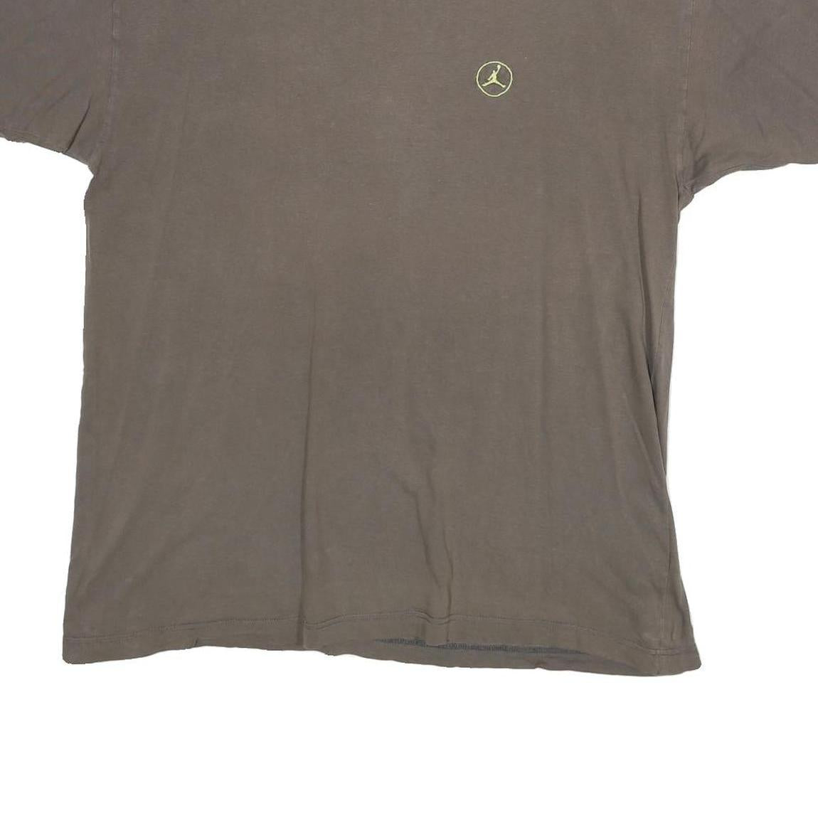 AIR JORDAN Mens Brown & Yellow Graphic T-Shirt L Short Sleeve Crew Neck Casual