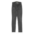 LEVI'S Womens Slim Black Denim Jeans W25 L30 Cotton Blend Zip Classic Skinny Fit