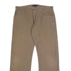 TOMMY HILFIGER Mens Cotton Beige Relaxed Straight Trousers W36 L32 Casual