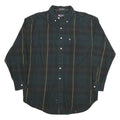CHAPS Mens Green & Yellow Check Cotton Shirt L Button Down Long Sleeve Casual