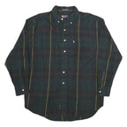 CHAPS Mens Green & Yellow Check Cotton Shirt L Button Down Long Sleeve Casual