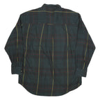 CHAPS Mens Green & Yellow Check Cotton Shirt L Button Down Long Sleeve Casual