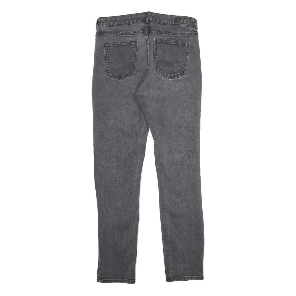 CALVIN KLEIN JEANS Womens Slim Black Denim Dark Zip W30 L30 Stylish Casual