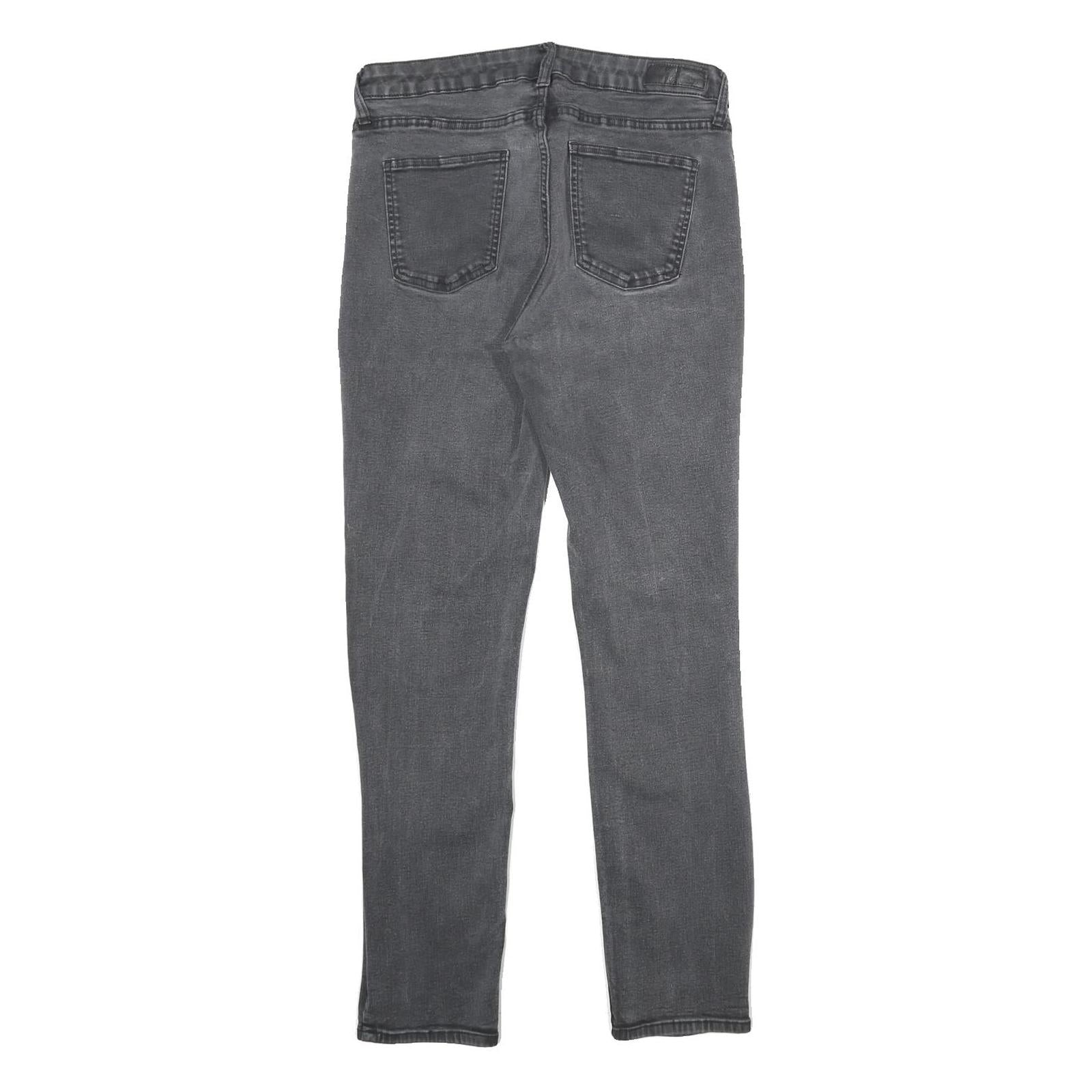CALVIN KLEIN JEANS Womens Slim Black Denim Dark Zip W30 L30 Stylish Casual