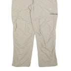 Womens Beige Polyester Blend Regular Fit Zip Trousers W28 L30 Outdoor Casual