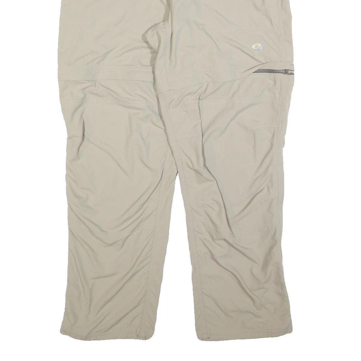 Womens Beige Polyester Blend Regular Fit Zip Trousers W28 L30 Outdoor Casual