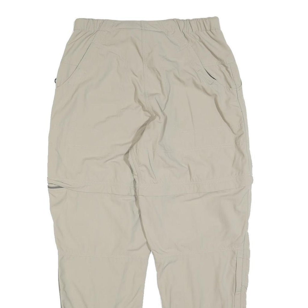 Womens Beige Polyester Blend Regular Fit Zip Trousers W28 L30 Outdoor Casual