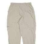 Womens Beige Polyester Blend Regular Fit Zip Trousers W28 L30 Outdoor Casual