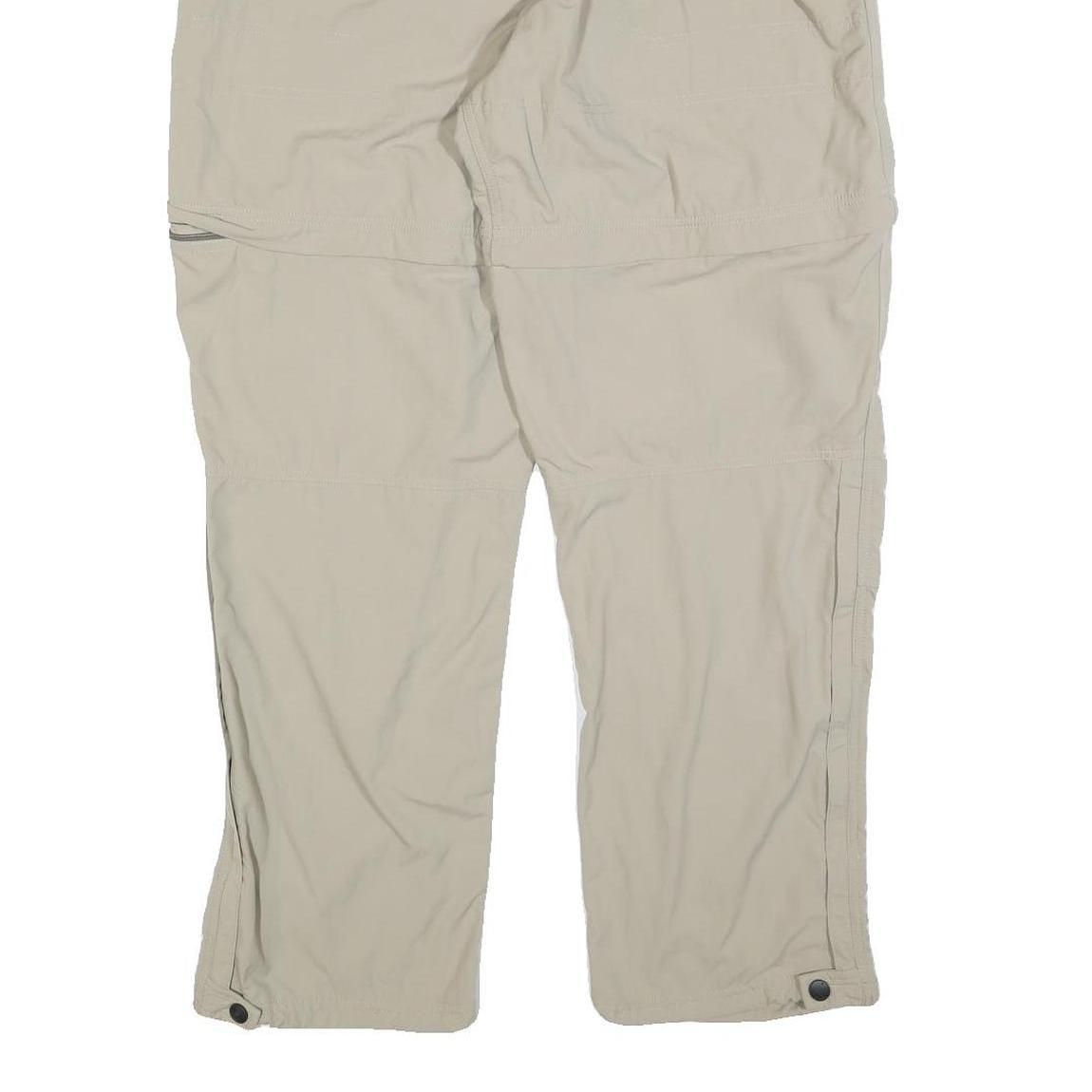 Womens Beige Polyester Blend Regular Fit Zip Trousers W28 L30 Outdoor Casual