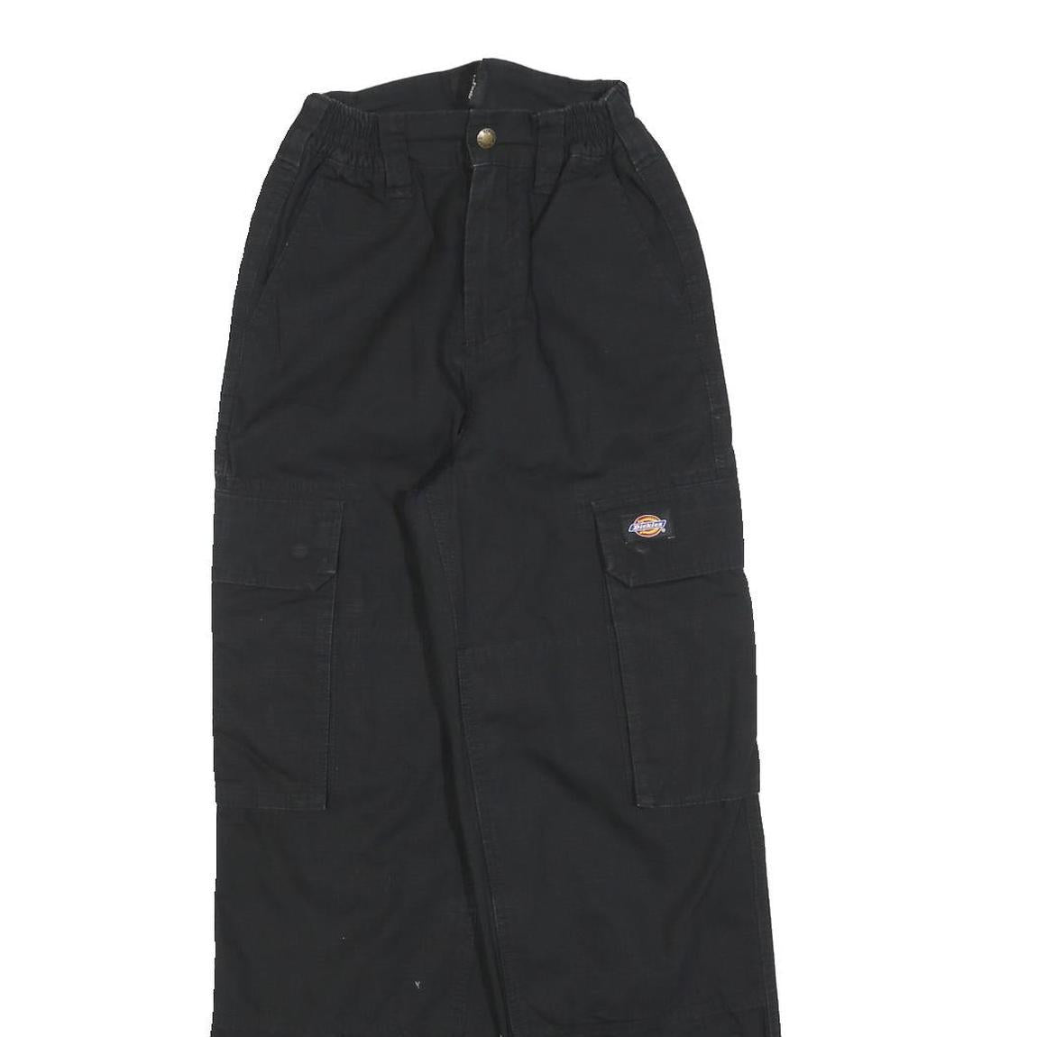 DICKIES Womens Black Relaxed Cargo Trousers W22 L28 Casual Cotton Blend Zip