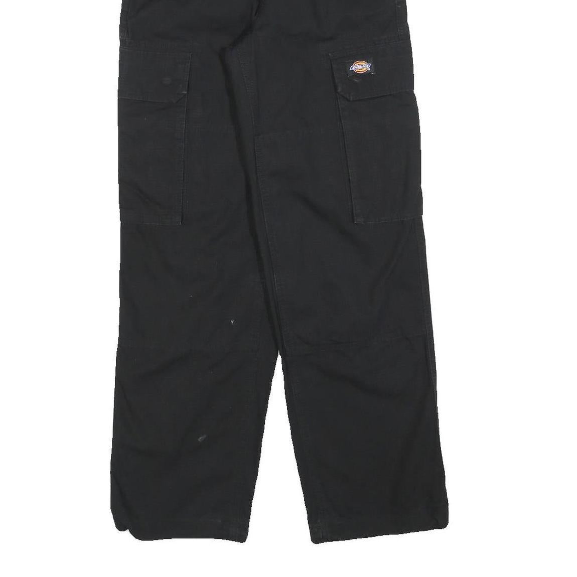 DICKIES Womens Black Relaxed Cargo Trousers W22 L28 Casual Cotton Blend Zip