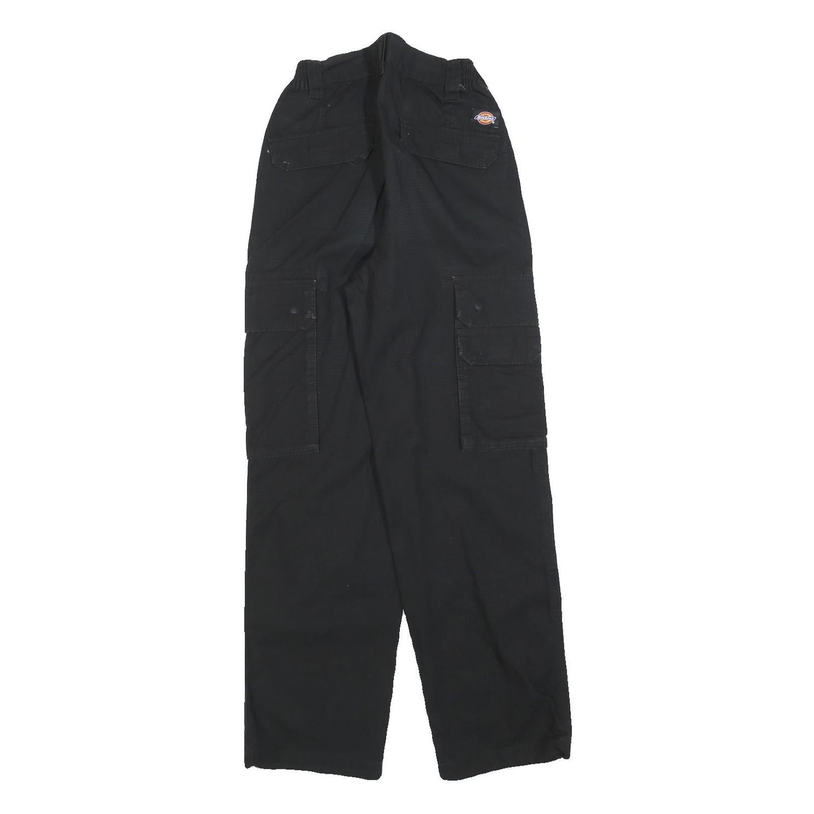 DICKIES Womens Black Relaxed Cargo Trousers W22 L28 Casual Cotton Blend Zip