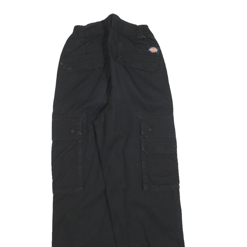 DICKIES Womens Black Relaxed Cargo Trousers W22 L28 Casual Cotton Blend Zip