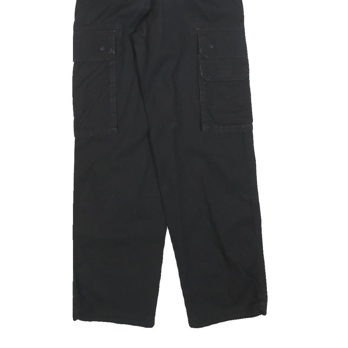 DICKIES Womens Black Relaxed Cargo Trousers W22 L28 Casual Cotton Blend Zip