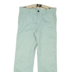 TIMBERLAND Mens Regular Fit Blue Cotton Blend Trousers W33 L29 Casual Zip