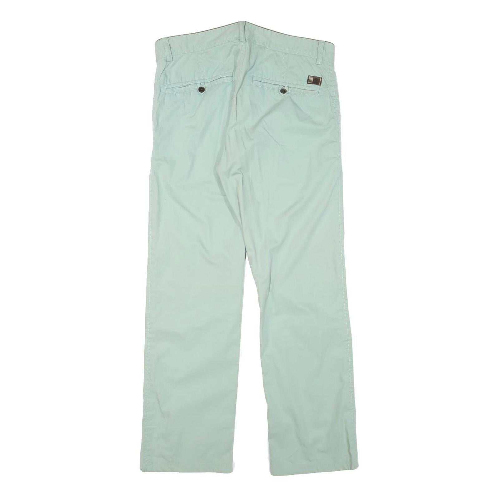 TIMBERLAND Mens Regular Fit Blue Cotton Blend Trousers W33 L29 Casual Zip