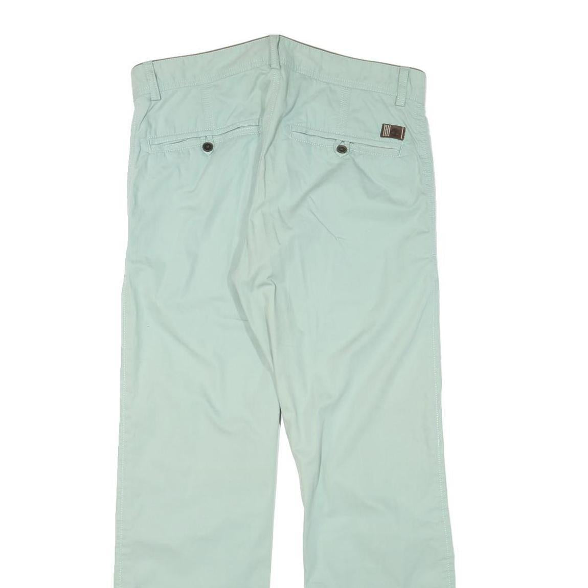 TIMBERLAND Mens Regular Fit Blue Cotton Blend Trousers W33 L29 Casual Zip