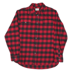 JACHS Mens Red & Black Check Shirt M Cotton Blend Casual Button Up