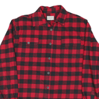 JACHS Mens Red & Black Check Shirt M Cotton Blend Casual Button Up