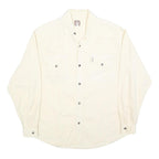 NORWISS Mens Cream Button Shirt S Cotton Blend Casual Long Sleeve