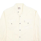 NORWISS Mens Cream Button Shirt S Cotton Blend Casual Long Sleeve