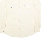 NORWISS Mens Cream Button Shirt S Cotton Blend Casual Long Sleeve