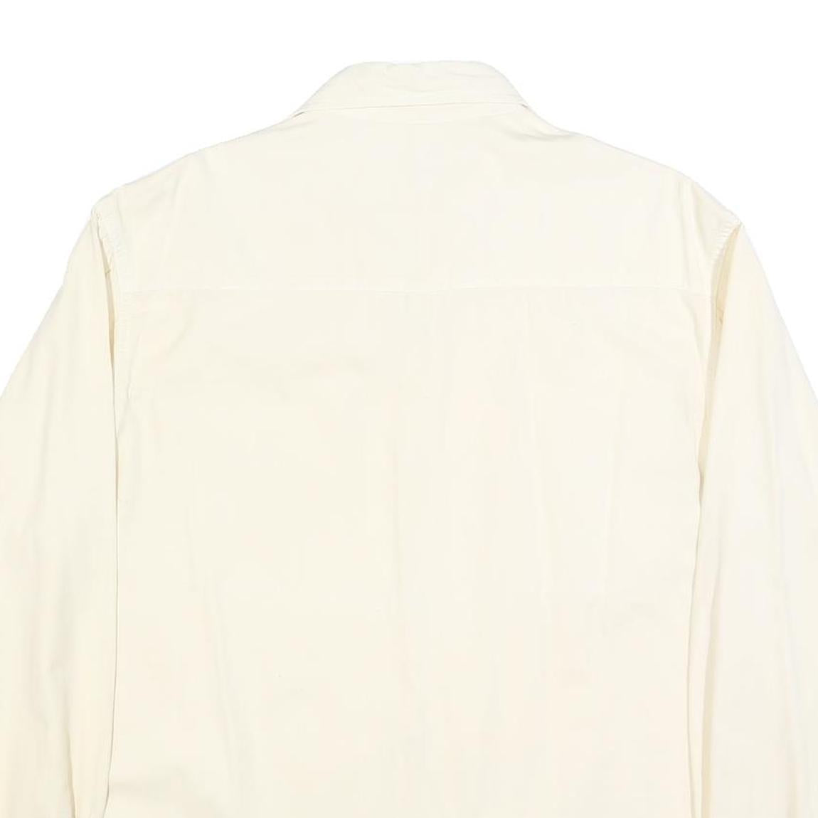 NORWISS Mens Cream Button Shirt S Cotton Blend Casual Long Sleeve