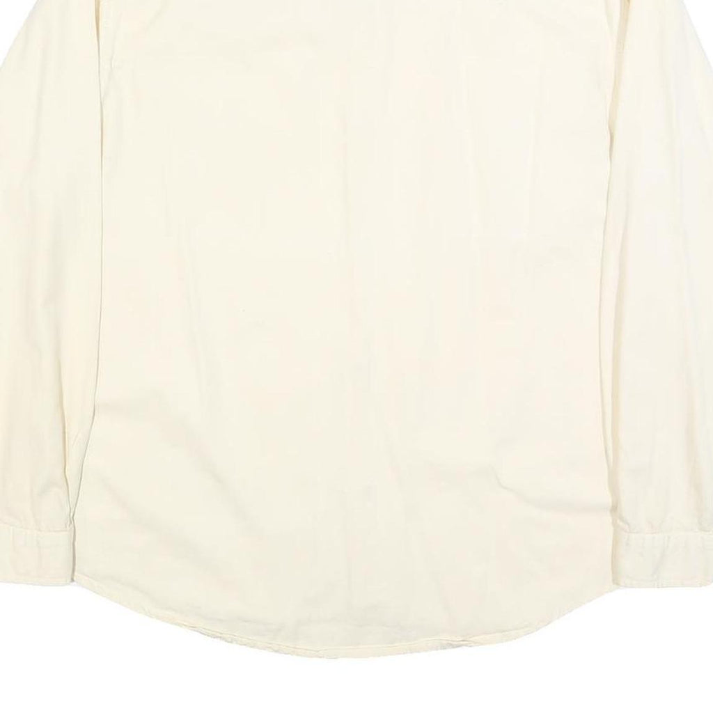 NORWISS Mens Cream Button Shirt S Cotton Blend Casual Long Sleeve