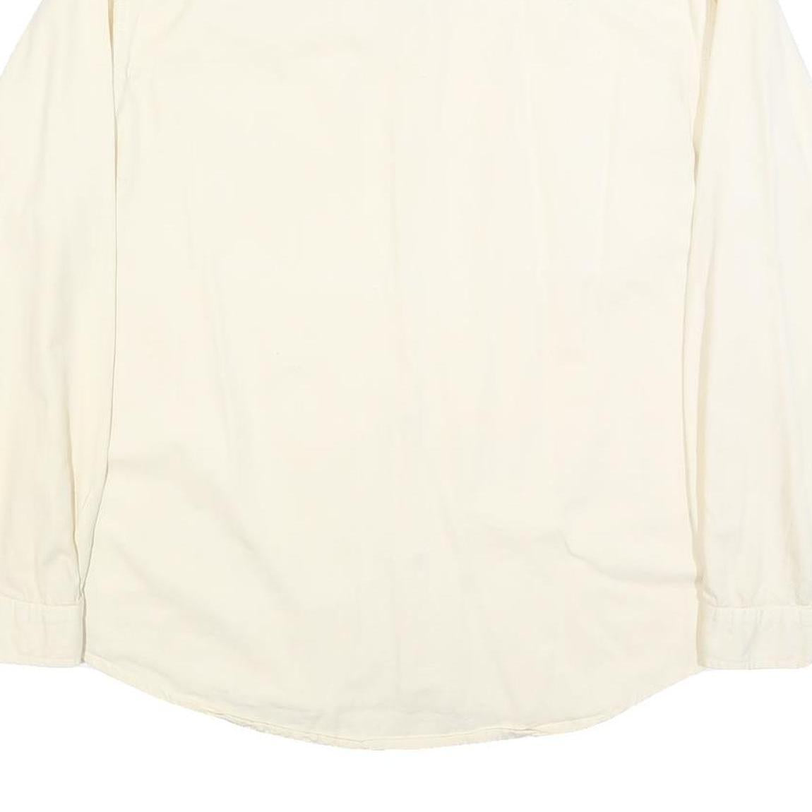 NORWISS Mens Cream Button Shirt S Cotton Blend Casual Long Sleeve