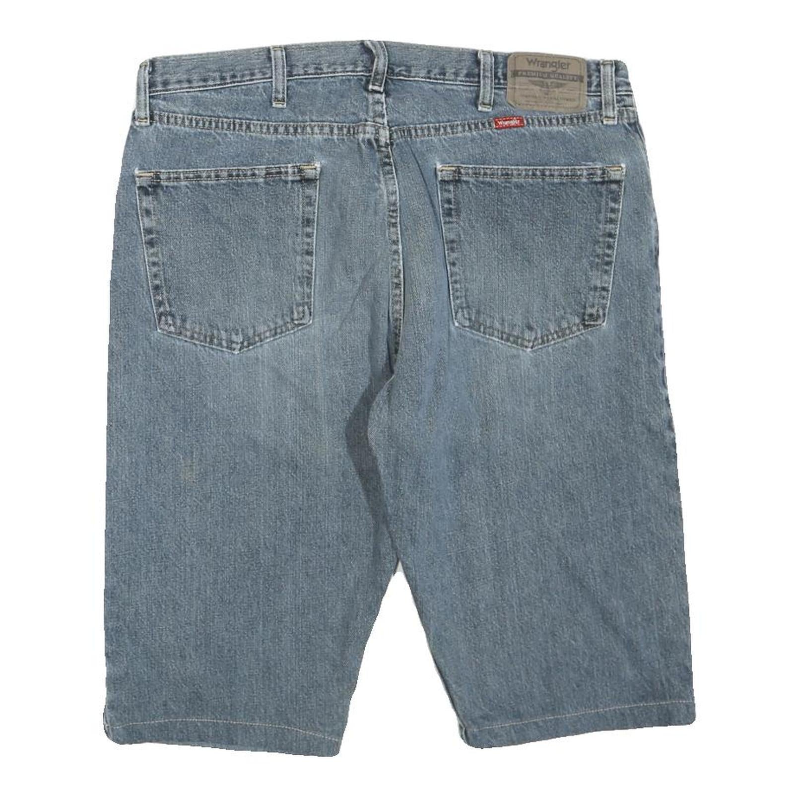 WRANGLER Mens Denim Blue Casual Shorts L W36 Cotton Blend Relaxed Fit