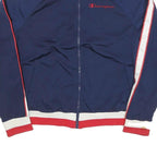 CHAMPION Womens Navy Blue Red White Track Jacket L Polyester Blend Zip