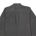 TRADER BAY Mens Grey Check Shirt L Cotton Button Down Long Sleeve Casual
