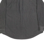 TRADER BAY Mens Grey Check Shirt L Cotton Button Down Long Sleeve Casual